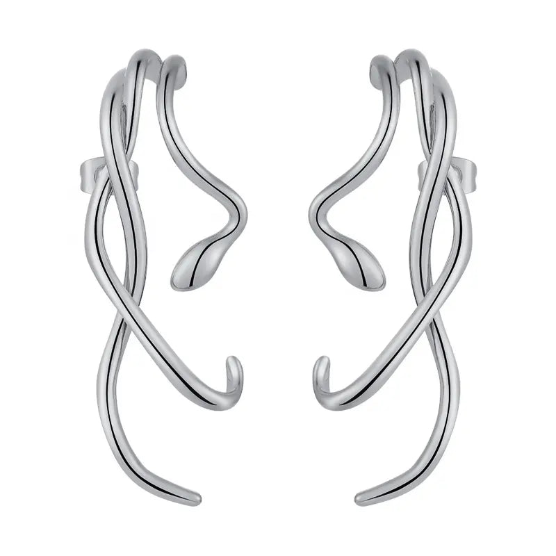 Curvy Snake Earrings  For Women