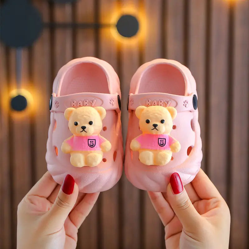 Soft Cartoon Bear Toddler Clogs