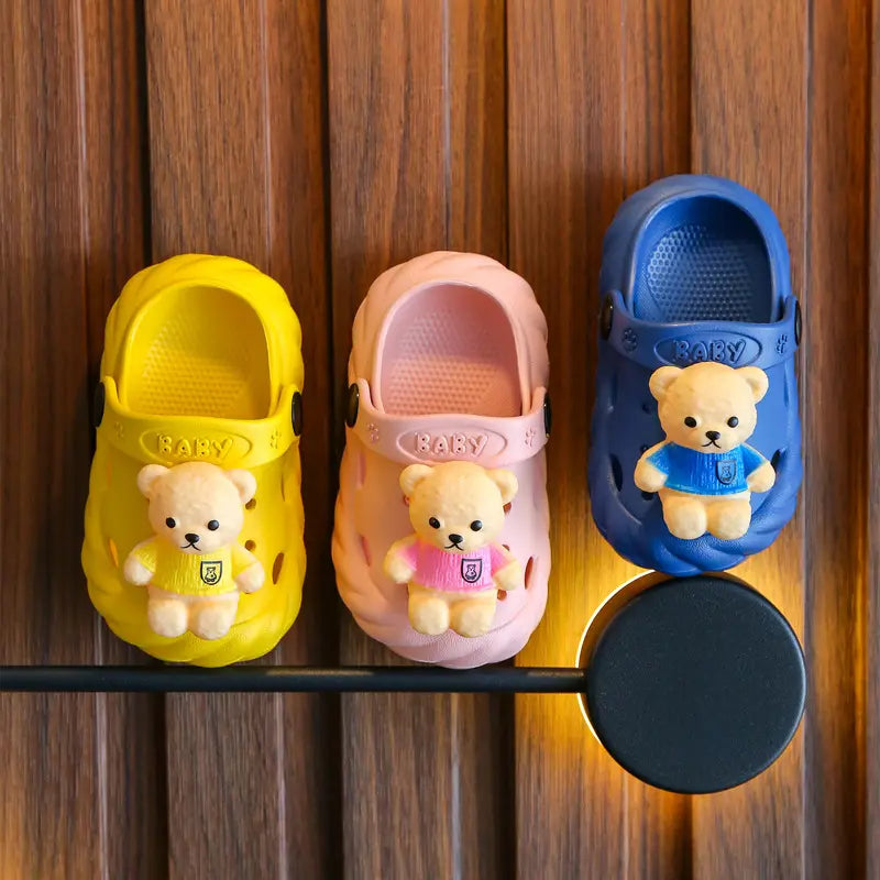 Soft Cartoon Bear Toddler Clogs