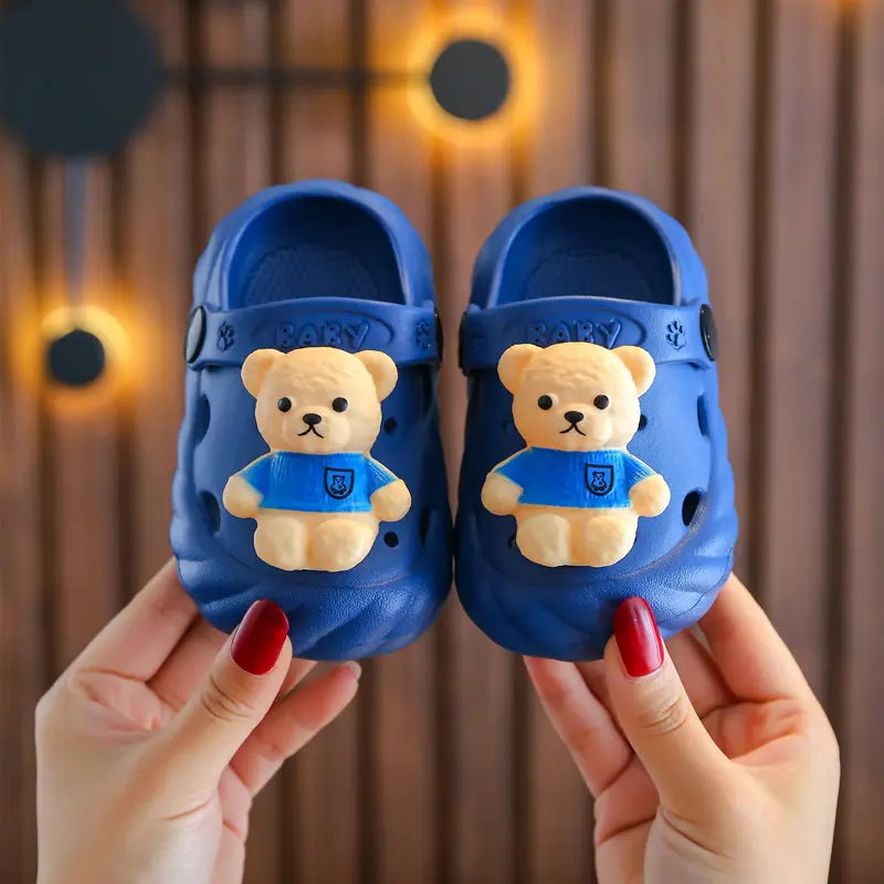 Soft Cartoon Bear Toddler Clogs