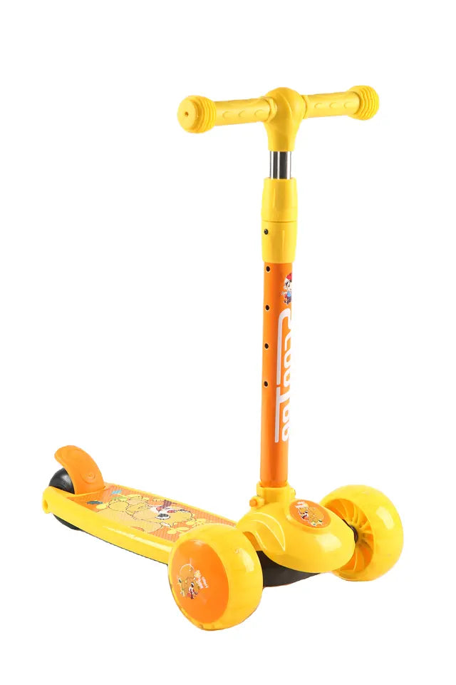 Adjustable Yellow 3 Wheel Scooter
