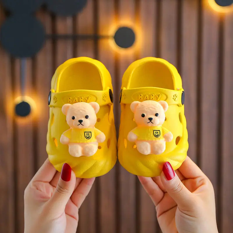 Soft Cartoon Bear Toddler Clogs