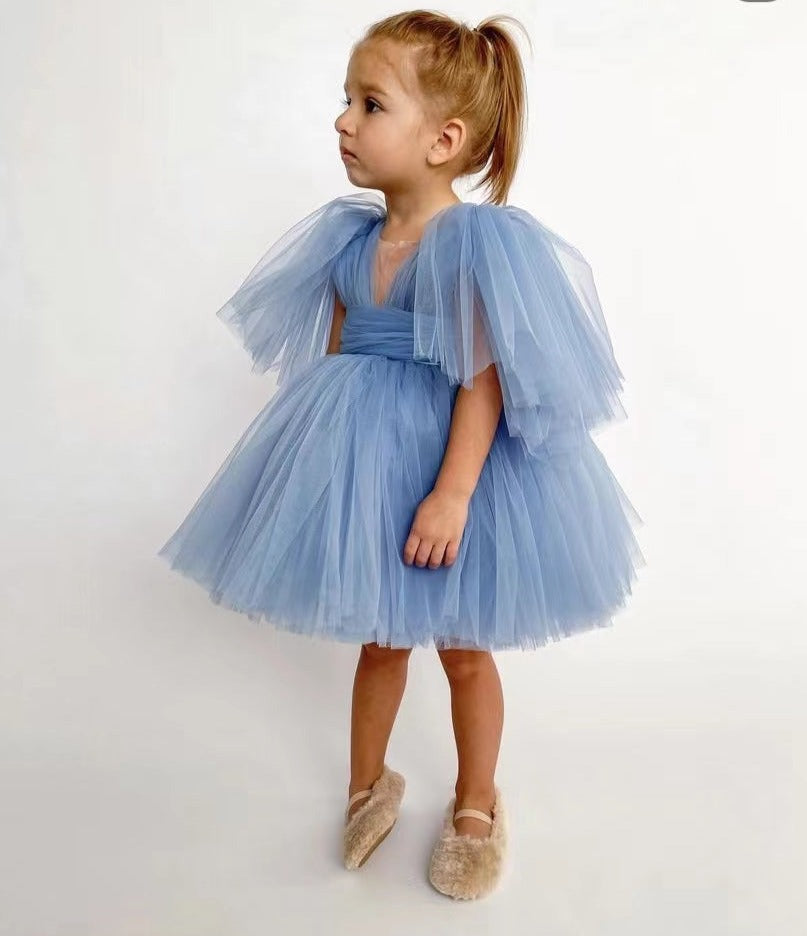 Princess Blue Ruffle Dress