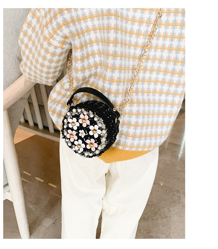 Round Floral Sling Chian Bag