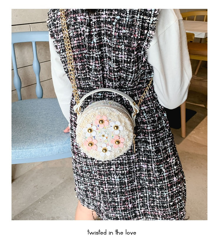 Round Floral Sling Chian Bag