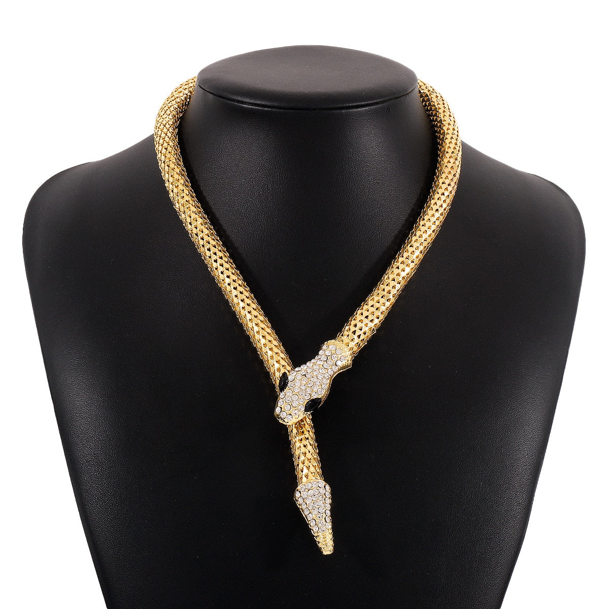 Chic Snake Link Necklace Gold/Silver Accent